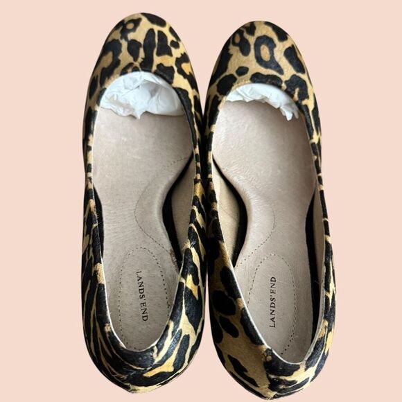 Lands End Leopard Minnie Calf Hair Pumps / SZ: 8.5 / NWT - Picture 4 of 10